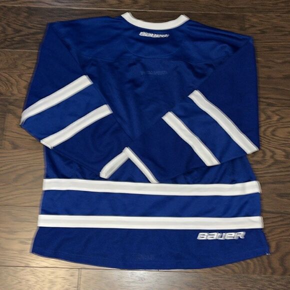 Bauer Laced Senior Team Ice Hockey Practice Jersey L Toronto Maple Leafs Colors - Picture 4 of 4